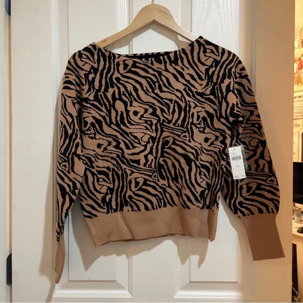 ANTHROPOLOGIE Maeve Boat Neck Sweater Pullover oversized jumper size XXS NEW NWT